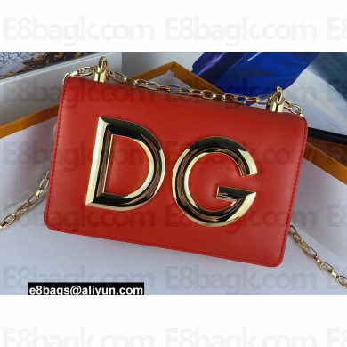 Dolce & Gabbana Calfskin 3.5 Chain Shoulder bag Red