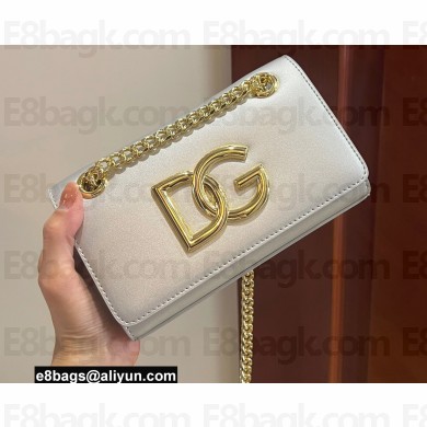 Dolce & Gabbana Calfskin 3.5 Chain phone bag Silver