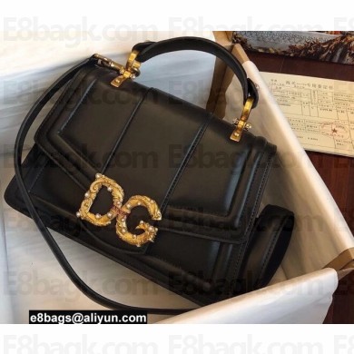 Dolce & Gabbana DG Amore Top Handle Bag in Calfskin Black