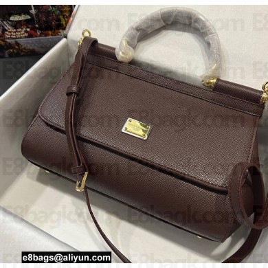 Dolce & Gabbana Medium Sicily bag in Dauphine Calfskin Burgundy