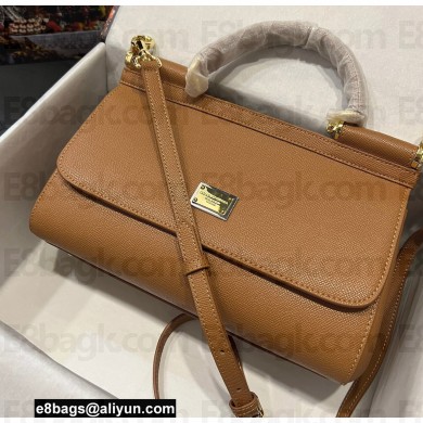 Dolce & Gabbana Medium Sicily bag in Dauphine Calfskin Brown