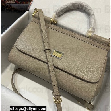 Dolce & Gabbana Medium Sicily bag in Dauphine Calfskin Beige