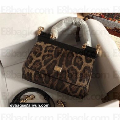 Dolce & Gabbana Small Sicily bag in Leopard-print
