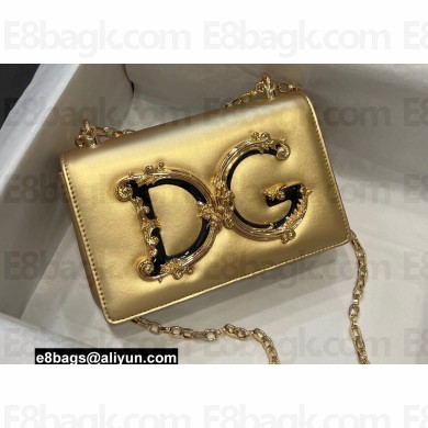 Dolce & Gabbana leather DG Girls shoulder bag Gold