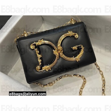 Dolce & Gabbana leather DG Girls shoulder bag Black