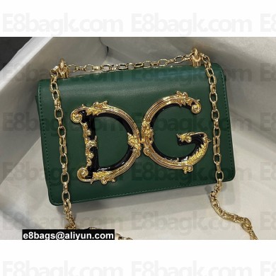 Dolce & Gabbana leather DG Girls shoulder bag Green