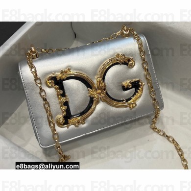 Dolce & Gabbana leather DG Girls shoulder bag Silver