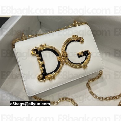 Dolce & Gabbana leather DG Girls shoulder bag White
