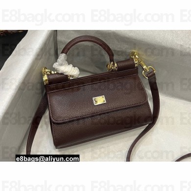 Dolce & Gabbana Small Sicily bag in Dauphine Calfskin Burgundy