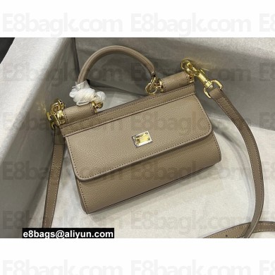 Dolce & Gabbana Small Sicily bag in Dauphine Calfskin Beige