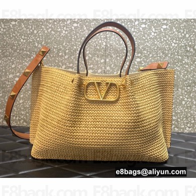 Valentino VLogo raffia Straw tote Large bag 2022