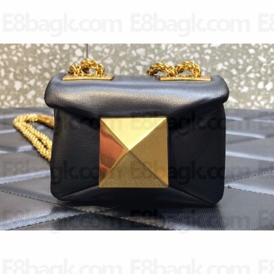Valentino ONE STUD Nappa Micro Bag With Chain Black/Gold 2022