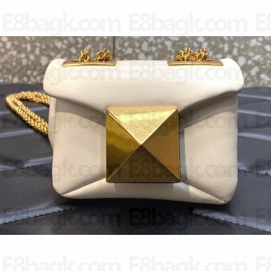 Valentino ONE STUD Nappa Micro Bag With Chain White 2022