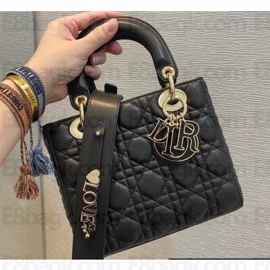 Lady Dior Small My ABCDior Bag in Cannage Lambskin with Tonal enamel Charms Black 2022