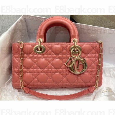 Dior Lady D-Joy Bag in Coral Pink Cannage Lambskin 2022