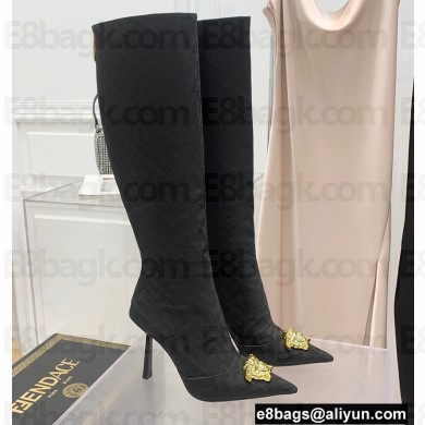 Fendi x Versace Heel 10.5cm Fendace FF Jacquard High Boots Black 2022
