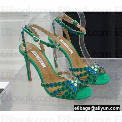 Aquazzura Heel 10.5cm Tequila Plexi Sandals Green 2022