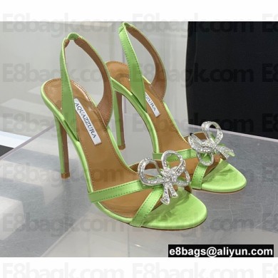 Aquazzura Heel 10.5cm Babe Sandals Satin Light Green 2022
