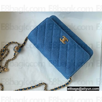 Chanel Wallet On Chian WOC Bag AP1450 Denim Blue 2022
