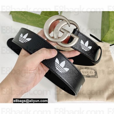Gucci x Adidas Width 4cm GG Marmont belt Black/Silver 2022