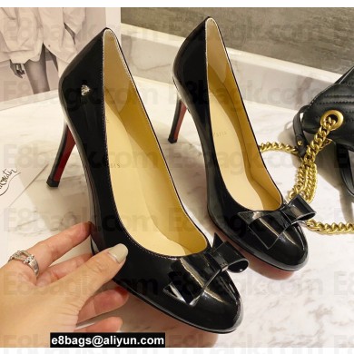 Christian Louboutin Heel 8cm Patent Leather Round-toe Pumps with Bow Black