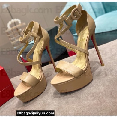 Christian Louboutin Heel 15cm Platform 5cm Choca Sandals Nude