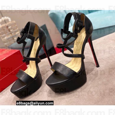 Christian Louboutin Heel 15cm Platform 5cm Choca Sandals Black