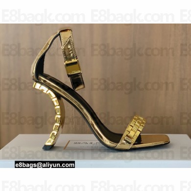 Balmain Heel 10.5cm Ultima Sandals with Finish Patent Gold 2022