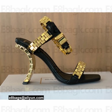 Balmain Heel 10.5cm Ultima Sandals Black/Gold 2022