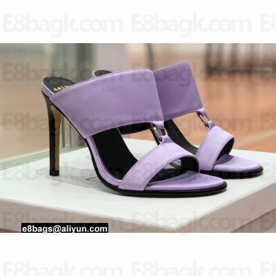 Balmain Heel 10.5cm Satin Paola Mules Lilac 2022