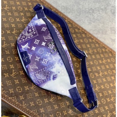 Louis Vuitton Discovery Bumbag PM Bag M20587 Blue Monogram Bandana Print