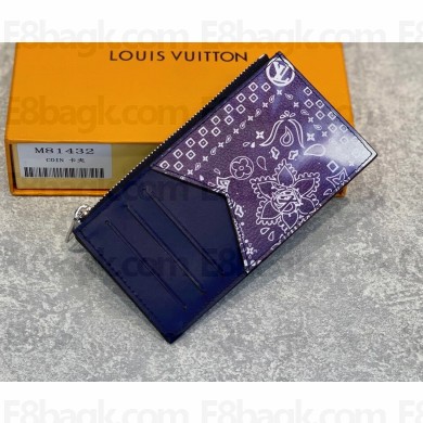 Louis Vuitton Coin Card Holder M81432 Blue Monogram Bandana Print