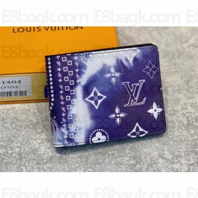 Louis Vuitton Slender Wallet M81404 Blue Monogram Bandana Print