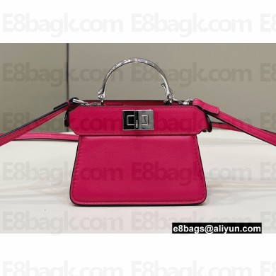 Fendi padded nappa leather Peekaboo ISeeU Micro Bag Fuchsia 2022