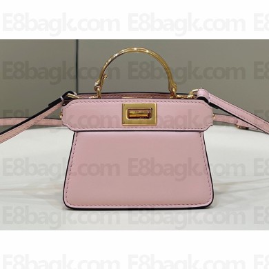 Fendi padded nappa leather Peekaboo ISeeU Micro Bag Pink 2022