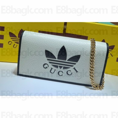 Gucci x Adidas 1955 Horsebit Wallet with Chain Bag 621892 leather White 2022