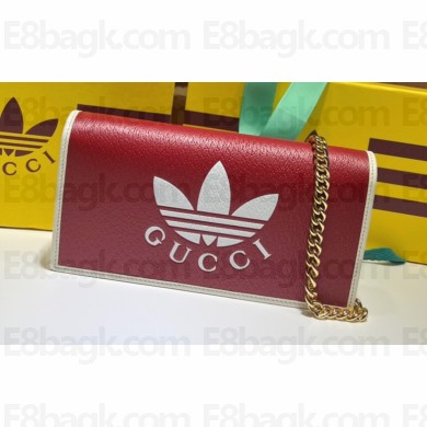 Gucci x Adidas 1955 Horsebit Wallet with Chain Bag 621892 leather Red 2022