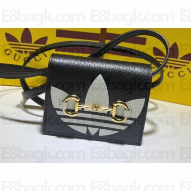 Gucci x Adidas card case with Horsebit Bag 702248 leather Black 2022