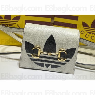 Gucci x Adidas card case with Horsebit Bag 702248 leather White 2022