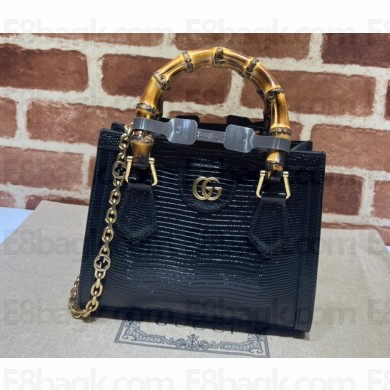 Gucci Diana lizard mini Top Handle bag 675800 Black 2022