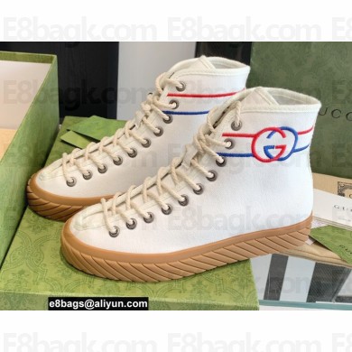 Gucci Cotton Canvas Interlocking G high-top sneakers White 2022