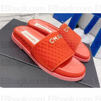 Chanel Logo Checked wool fabric Mules Red 2022