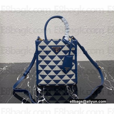 Prada Symbole jacquard fabric micro bag 1BA355 Blue 2022