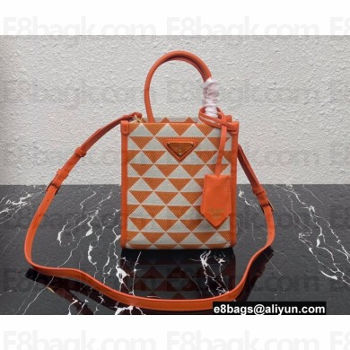 Prada Symbole jacquard fabric micro bag 1BA355 Orange 2022