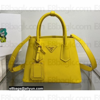 Prada Double Saffiano leather mini bag 1BG443 Yellow 2022