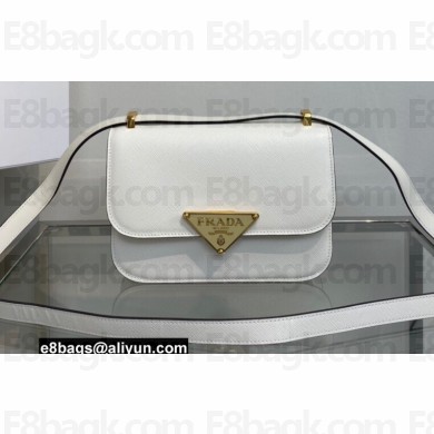 Prada Saffiano leather shoulder bag 1BD320 White 2022