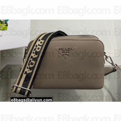 Prada Leather bag with shoulder strap 1BH082 Clay Gray 2022