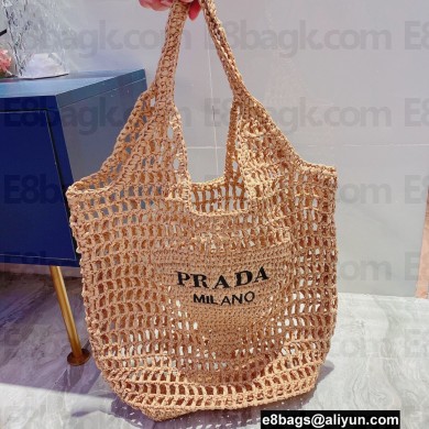 Cheap Sale Prada raffia tote bag 1BG424 Beige 2022