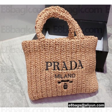 Cheap Sale Prada Small raffia tote bag Beige 2022