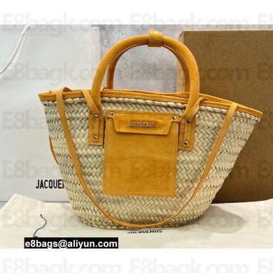 Jacquemus Le Panier Soleil raffia tote bag 2063 Yellow